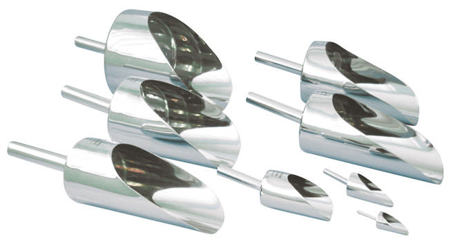 Metal scoops (stainless steel AISI 316 (1.4404), stainless steel AISI 304  (1.4301), aluminium) for laboratory, industry, food and sampling -  Samplers, sampling equipment for quality control, barrel pumps, drum pumps,  laboratory equipment - Burkle Inc